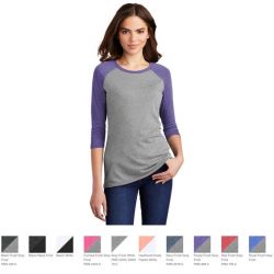 District Womens Perfect Tri 3/4-Sleeve Raglan Shirt