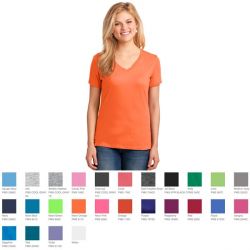 Port & Company Ladies Core Cotton V-Neck T-Shirt