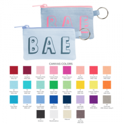 Colored Cotton Card Pouch with Keyring