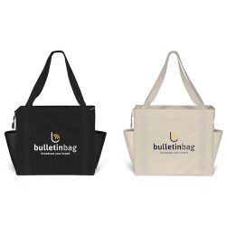 Large Cotton Tote with Zipper Closure