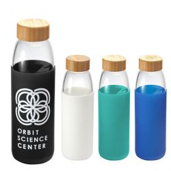 Glass Bottle with Bamboo Lid