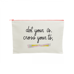 XL Natural Cotton Zipper Pouch