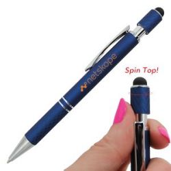 Halcyon® Executive Spin Top Metal Pen w/Stylus