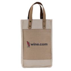 Cotton Jute Insulated Wine Bag