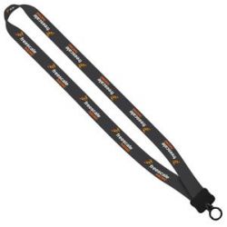 3/4" Dye Sublimated Stretchy Elastic Lanyard w/Plastic Clamshell & O-Ring