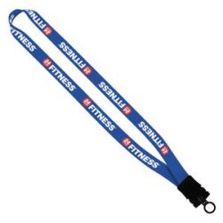 3/4" Dye Sublimated Stretchy Elastic Lanyard w/ Plastic Snap Buckle Release